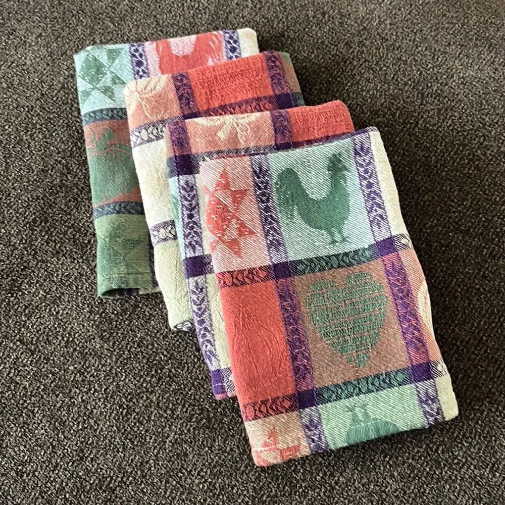 Autumnal2 Farmhouse Set of 4 Dinner Square Cloth Napkins- 16” by 16”